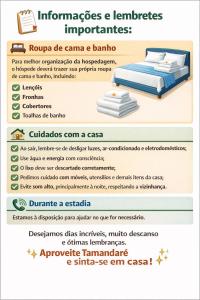 a poster of a bed with the words promotes endorphins and promotes improvements at Casa Sol e Mar in Tamandaré