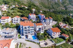an aerial view of a village with houses at Apartment LaVilla in Mlini