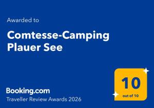 a yellow sign that reads connectee camping player see at Comtesse-Camping Plauer See in Brandenburg an der Havel