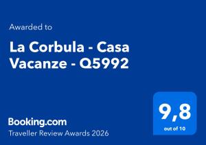 ein Screenshot eines Handys mit dem Text „la corolla caas“ in der Unterkunft La Corbula - Casa Vacanze - Q5992 in Fluminimaggiore