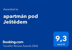 a blue screen with the text upgraded to aprilannalam pod yesterday at apartmán pod Ještědem in Světlá pod Ještědem
