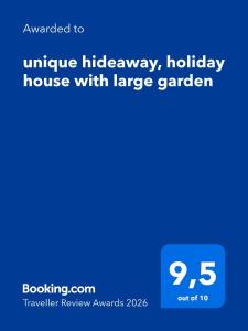 a screenshot of a phone with the words university interagency holiday house with large garden at unique hideaway, holiday house with large garden in Kortenaken