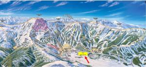 a map of a ski resort on top of a mountain at The Meadows- Charming 1BD2BA Ski Condo in Kirkwood