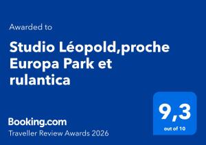 a blue sign with the words subalo leopaopa tropico europa park at Studio Léopold,proche Europa Park et rulantica in Diebolsheim +3 photos