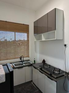 a kitchen with a sink and a counter top at Deyrina Home in Arau