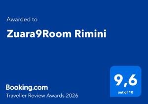 a blue sign with the words zimbabwe room at Zuara9Room Rimini in Rimini
