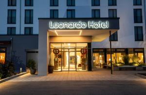 a hotel with a sign that reads leonardo hotel at Leonardo Hotel Bad Kreuznach in Bad Kreuznach