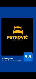 a logo for a petro cratearmaarmaarmaarmaarmaarmaarmaarmaarma at Apartman Petrovic-5 min by walk to Center,Doboj City Park in Doboj