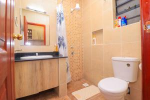 a bathroom with a toilet and a sink at charming Naivasha studio apartment in Naivasha