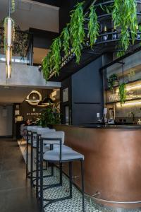 a row of stools at a bar in a restaurant at The O by Seekers Medellín in Medellín