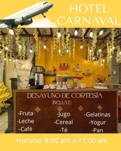 Un certificat, premiu, logo sau alt document afișat la Hotel Carnaval