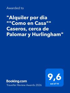 a screenshot of a cell phone with the words alimentary pro china cone at Alquiler por dia "Como en Casa" Caseros, cerca de Palomar y Hurlingham in Caseros