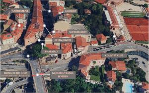 a map of a city with buildings and roads at Loft Moderne - À Deux Pas de Monte-Carlo in Roquebrune-Cap-Martin