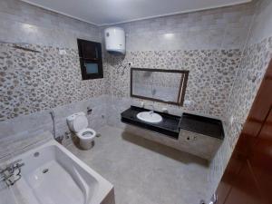 a bathroom with a sink and a toilet and a tub at الاقصر in Luxor