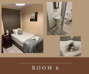 a hotel room with a bed and a bathroom at Bowden Guesthouse in Lime Acres +15 photos