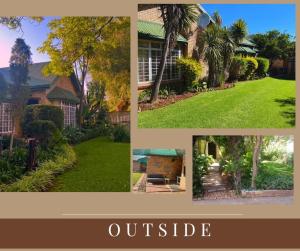 a collage of pictures of a yard and a house at Bowden Guesthouse in Lime Acres