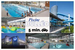 a collage of pictures of a swimming pool at Bulles de bonheur - hyper centre d'Épernay in Épernay