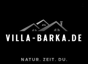a sign that says villa baraka de with a house at 5 Sterne Ferienwohnung Villa Barka in Eppenschlag
