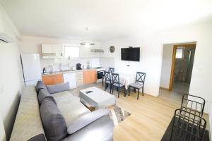 a living room with a couch and a kitchen at Apartman Šarabaća in Bajagić