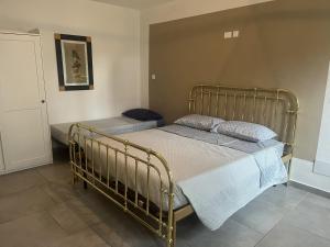 a bedroom with a metal bed in a room at La Gisina B&B in Gaglianico