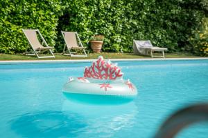 a float in the water in a swimming pool at Villa Monica in Le Bolle