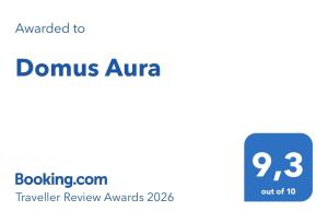 a blue square with the words domus azuara on it at Domus Aura in Itri