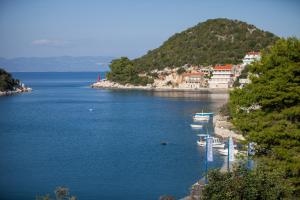 a group of boats docked in a body of water at Apartments Ana in Lastovo