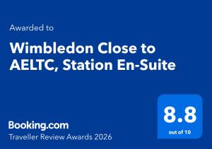 a blue sign with the words multiplication close to hello station en suite at Wimbledon 3Bath Sleeps7 AELTC in London