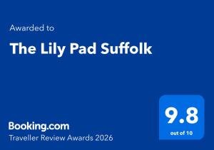 a blue screen with the lily pad subirus text at The Lily Pad, Eye, Suffolk in Thornham Magna