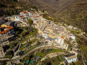 an aerial view of a village with houses and a bridge at La Casa della Musica by Le Case di Tati in Carpasio