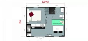 a plan of a floor plan of a house at ZEcamping 3 étoiles familial pet friendly avec piscine et restaurant in Sandrans +31 photos