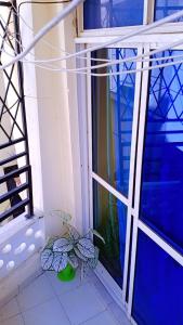 a room with a window with a plant next to it at Phee home in Mombasa +2 photos