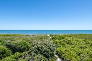 a path through the grass next to the beach at Run-A-Way Bay - Duck, Sanderling, Oceanfront, Ocean View, Hot Tub, Community Pool, Tennis in Duck