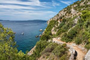 a view of the ocean from a mountain at Holiday home in Slatine - Insel Ciovo 6128 in Slatine