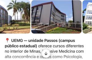 a collage of three pictures of a building at Casa luz e conforto Passos Capitólio in Passos