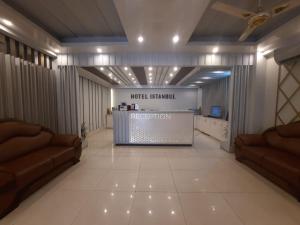 a lobby of a hotel with a reception desk at Hotel Istanbul Sylhet in Sylhet +23 photos