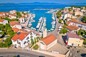 an aerial view of a harbor with boats at Apartment Malinska 44 in Malinska