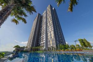 an architectural rendering of a building with a swimming pool at Sunway GRID Iskandar Puteri near Legoland by SR Home in Kampong Pendas