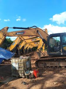 a group of construction equipment on a construction site at Kotabaru in Gununganjar