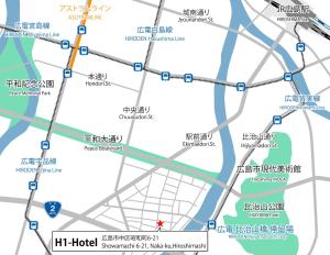 a map of the h hotel in hangzhou at H-1ビル 301 hiroshima in Hiroshima