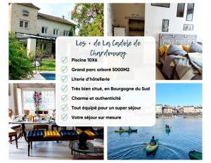 a collage of photos with a picture of a house at La Cadole de Chardonnay in Chardonnay