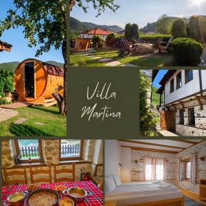 a collage of pictures of a villa marina at Villa Martina in Smilyan