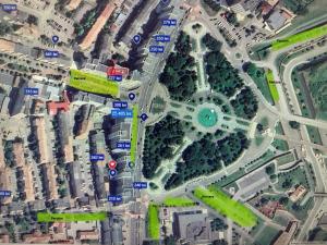 a map of a city with roads and buildings at Studio Luxury Black & White in Alba Iulia