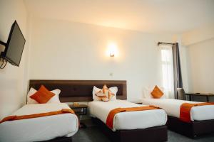 a hotel room with two beds and a tv at Eliper Hotel in Gatura +71 photos