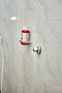 a bathroom with a bottle of paint on a wall at Deluxe Homes 2, Voi in Voi