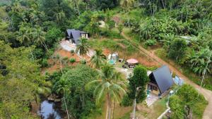 an aerial view of a house in the jungle at RMC Cabana in Udamulla