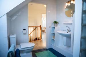 a bathroom with a toilet and a sink at de lange adem in Millingen aan de Rijn +11 photos
