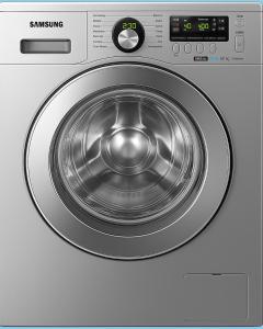 a close up of a silver washing machine at El RINCÓN in Oberá