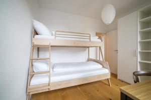 a bedroom with bunk beds in a room at Apartment Harderstrasse in Interlaken
