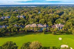 an aerial view of a golf course with houses at TP4937: 4937 Turtle Point in Kiawah Island